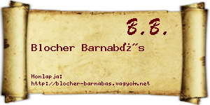 Blocher Barnabás névjegykártya